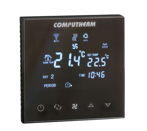 Kép Computherm E300FC, Wi-Fi fan-coil termosztát, 2 és 4 csöves rendszerekhez fekete