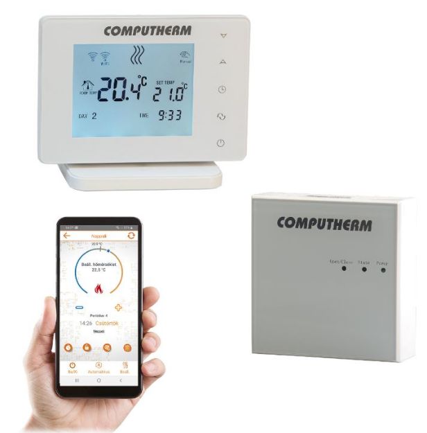 Kép COMPUTHERM (E 400) RF Wifi érintőgombos kijelzővel