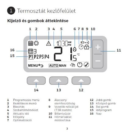 Mutassa a/az Honeywell T3 RF EE rádiófrekvenciás szobatermosztát részleteit Kép Honeywell T3 RF EE rádiófrekvenciás szobatermosztát