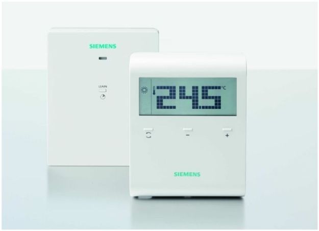 Kép Siemens RDD 100.1RFS LCD kijelzős, vezeték nélküli szobatermosztát szett