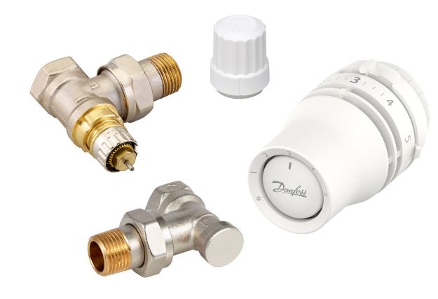 Kép Danfoss termosztatikus radiátorszelep SZETT - sarok (REDIA-RA click + RA-IN + RLV-S)