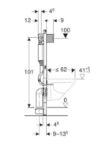 Kép Geberit Duofix WC szerelőelem fali WC részére (112cm), elölről működtethető, Omega nyomólaphoz