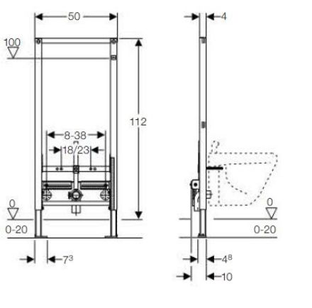 Mutassa a/az Geberit Duofix szerelőelem fali bidéhez,szerkezeti magassága 112 cm részleteit Kép Geberit Duofix szerelőelem fali bidéhez,szerkezeti magassága 112 cm