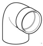 Kép Geberit D50/46 PE-HD 90°-os csatlakozókönyök tömítőmandzsettához