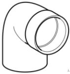 Kép Geberit D50/58 PE-HD 90°-os csatlakozókönyök tömítőmandzsettához