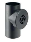 Kép Geberit D75/75 PE-HD 90°-os tisztítóidom, lecsavarható kupakkal