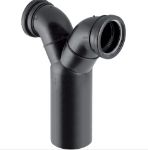 Kép Geberit D110/90 PE-HD 90°-os kettős csatlakozó ív, fekete