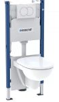 Kép Geberit Duofix Basic szerelőelem, Selnova fali WC csésze ülőkével, Delta fehér nyomólappal