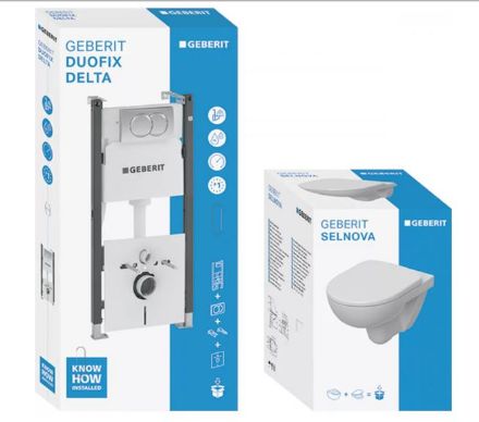 Mutassa a/az Geberit Duofix Basic szerelőelem, Selnova fali WC csésze ülőkével, Delta fehér nyomólappal részleteit Kép Geberit Duofix Basic szerelőelem, Selnova fali WC csésze ülőkével, Delta fehér nyomólappal