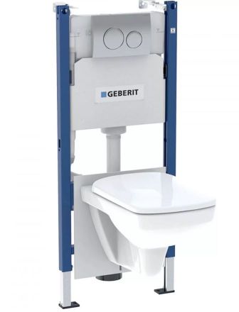 Mutassa a/az Geberit Duofix Basic szerelőelem, Selnova Square Rimfree fali WC, lecsapadódásgátlós ülőkével részleteit Kép Geberit Duofix Basic szerelőelem, Selnova Square Rimfree fali WC, lecsapadódásgátlós ülőkével