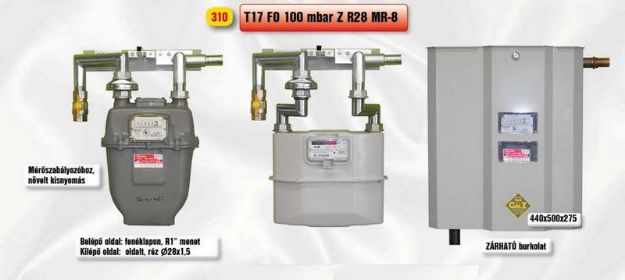 Kép Peró Gáz T17 FO 100mbar Z R28 MR-8 Fali szabályozó és mérőállomás réz 28