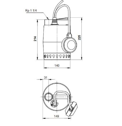 Mutassa a/az Grundfos Unilift KP 250-A1 5m szennyezettvíz-szivattyú részleteit Kép Grundfos Unilift KP 250-A1 5m szennyezettvíz-szivattyú