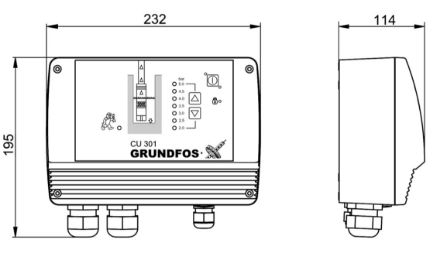 Mutassa a/az Grundfos CU 301 elektronikus szabályozó egység részleteit Kép Grundfos CU 301 elektronikus szabályozó egység