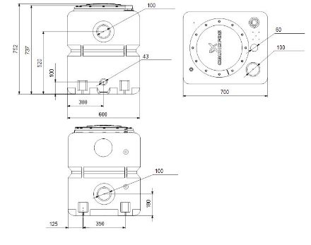 Mutassa a/az Grundfos Duolift 270.50.AP50B.11.3 kétszivattyús átemelő berendezés részleteit Kép Grundfos Duolift 270.50.AP50B.11.3 kétszivattyús átemelő berendezés