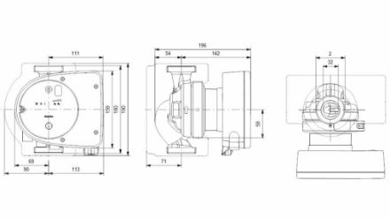 Mutassa a/az Grundfos MAGNA1 25-100 fűtési keringető szivattyú részleteit Kép Grundfos MAGNA1 25-100 fűtési keringető szivattyú