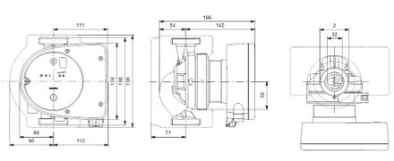 Mutassa a/az Grundfos (új) MAGNA1 32-40, fűtési keringető szivattyú részleteit Kép Grundfos (új) MAGNA1 32-40, fűtési keringető szivattyú