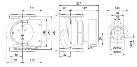 Mutassa a/az Grundfos (új) MAGNA1 32-60 F, fűtési keringető szivattyú, karimás részleteit Kép Grundfos (új) MAGNA1 32-60 F, fűtési keringető szivattyú, karimás