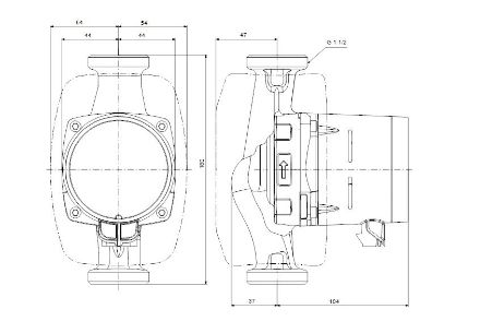 Mutassa a/az Grundfos ALPHA2 25-40 N A-energiaosztályú, HMV cirkulációs szivattyú részleteit Kép Grundfos ALPHA2 25-40 N A-energiaosztályú, HMV cirkulációs szivattyú