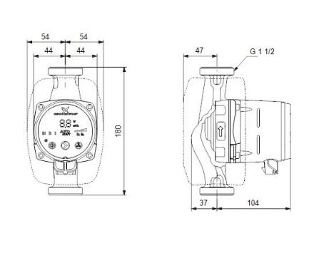 Mutassa a/az Grundfos ALPHA2 25-50 N A-energiaosztályú, HMV cirkulációs szivattyú részleteit Kép Grundfos ALPHA2 25-50 N A-energiaosztályú, HMV cirkulációs szivattyú