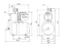 Kép Grundfos JP 5-48 PT-H házi vízellátó berendezés 20 l-es hidrofor tartállyal, 1,5m kábellel, Schuko csatlakozóval