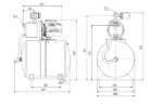 Kép Grundfos JP 5-48 PT-H házi vízellátó berendezés 60 l-es hidrofor tartállyal. 1.5m kábellel, Schuko csatlakozóval