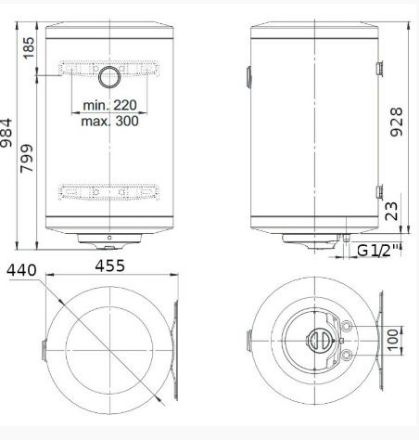 Mutassa a/az Bosch TR1000T 100 CB villanybojler jobb oldali bekötésű fűtőspirállal, 100L-es részleteit Kép Bosch TR1000T 100 CB villanybojler jobb oldali bekötésű fűtőspirállal, 100L-es