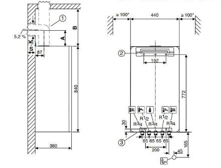 Mutassa a/az Bosch GC7000iW 24/28 CB 23 (ERP kész) kondenzációs kombi fali gázkazán, fekete részleteit Kép Bosch GC7000iW 24/28 CB 23 (ERP kész) kondenzációs kombi fali gázkazán, fekete