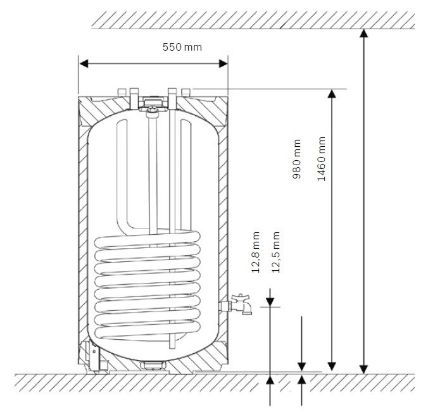 Mutassa a/az Bosch WST 120-5O indirekt fűtésű tároló részleteit Kép Bosch WST 120-5O indirekt fűtésű tároló