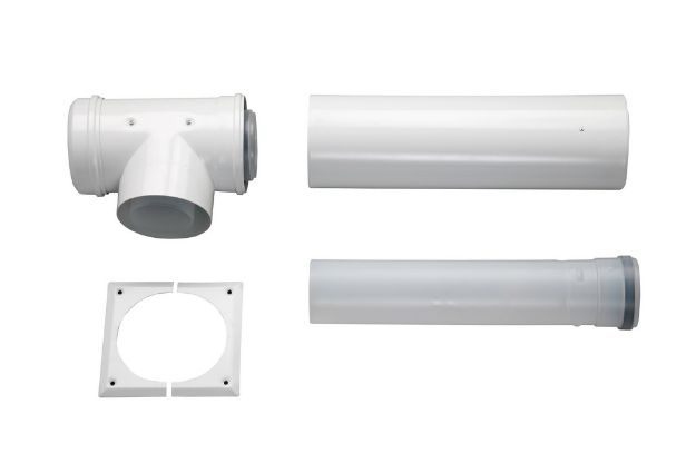Kép Bosch AZB 869/1 Ø100/150mm vízszintes bekötőkészlet kéménybe kötésig