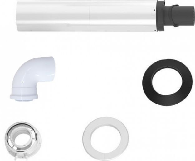 Kép Bosch FC-Set60-C13x vízszintes füstgázelvezető készlet, D60/100, L=1000mm (AZB 916 helyett)