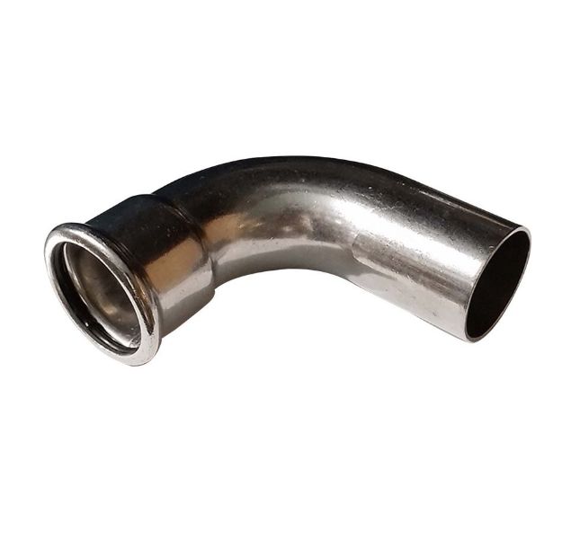 Kép Bänninger 108mm 90°-os KB könyök, INOX (rozsdamentes), SS 304, Hőszivattyús és fűtési rendszerekhez