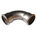 Kép Bänninger 22mm 90°-os BB könyök, INOX (rozsdamentes), SS 304, Hőszivattyús és fűtési rendszerekhez