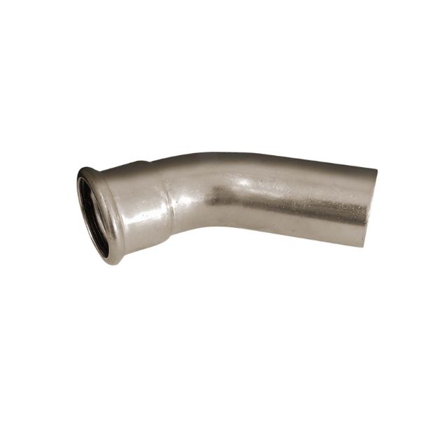 Kép  Bänninger 54mm 45°-os KB könyök, INOX (rozsdamentes), SS 304, Hőszivattyús és fűtési rendszerekhez