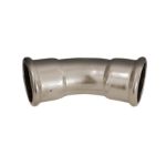 Kép Bänninger 76mm 45°-os BB könyök, INOX (rozsdamentes), SS 304, Hőszivattyús és fűtési rendszerekhez