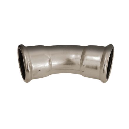 Mutassa a/az Bänninger 108mm 45°-os BB könyök, INOX (rozsdamentes), SS 304, Hőszivattyús és fűtési rendszerekhez részleteit Kép Bänninger 108mm 45°-os BB könyök, INOX (rozsdamentes), SS 304, Hőszivattyús és fűtési rendszerekhez