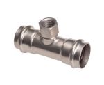Kép Bänninger 35mm*1/2"BM T-idom, INOX (rozsdamentes), SS 304, Hőszivattyús és fűtési rendszerekhez