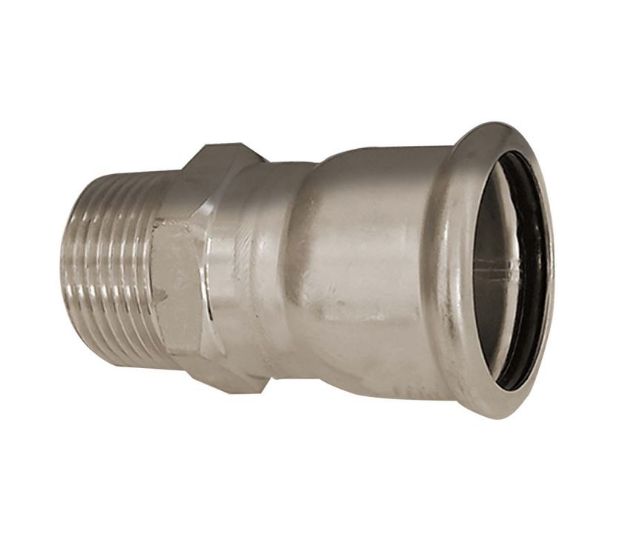 Kép Bänninger 15mm*1/2˝ KM csatlakozó, INOX (rozsdamentes), SS 304, Hőszivattyús és fűtési rendszerekhez