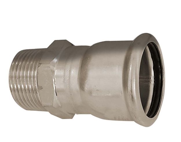Kép Bänninger 22mm*1˝ BM csatlakozó, INOX (rozsdamentes), SS 304, Hőszivattyús és fűtési rendszerekhez