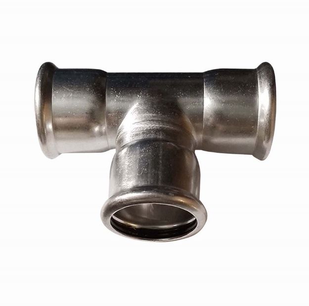 Kép Bänninger 108mm T-idom, INOX (rozsdamentes), SS 304, Hőszivattyús és fűtési rendszerekhez