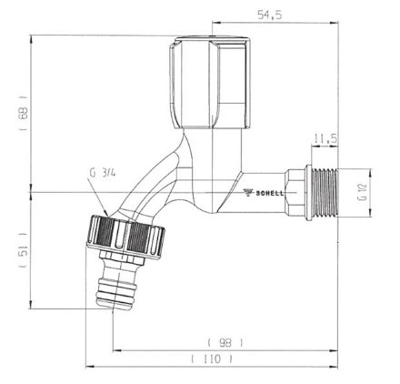 Mutassa a/az Schell COMFORT 1/2˝ tömlővéges kifolyószelep, króm (033570699) részleteit Kép Schell COMFORT 1/2˝ tömlővéges kifolyószelep, króm (033570699)