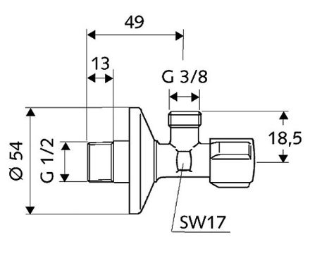 Mutassa a/az Schell Comfort sarokszelep 1/2"-3/8" részleteit Kép Schell Comfort sarokszelep 1/2"-3/8"