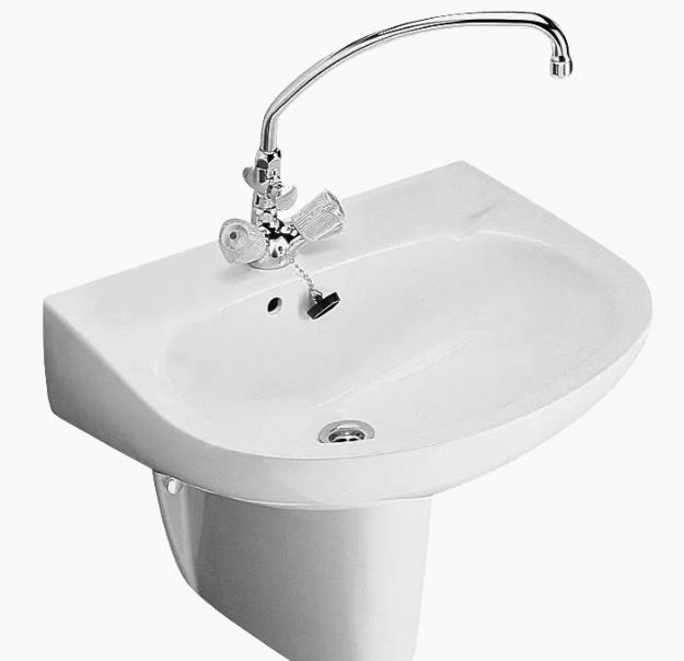 Kép Alföldi 4196/71 Bahama Beige mosdó, 60x44cm, 1 furattal középen (fehér, I.oszt.)