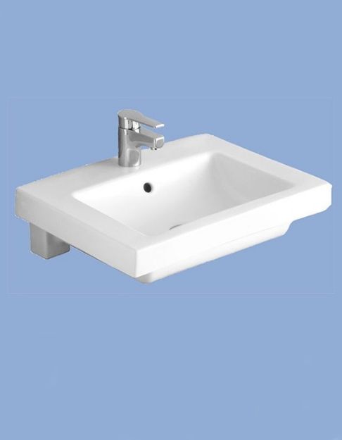 Kép Alföldi 5129 R1 (easyplus) középen fúrt, 55x44cm-es beépíthető mosdó
