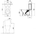 Kép Alföldi 7090/09 R1 (easyplus) Saval monoblokk WC, alsó kifolyású, mélyöblítésű (fehér, I.oszt.)