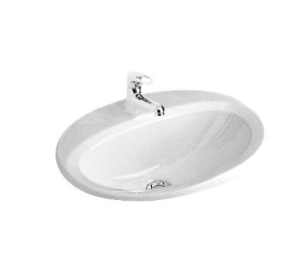 Kép Alföldi 6006 R1 (easyplus) középen fúrt 53x44cm-es beépíthető mosdó