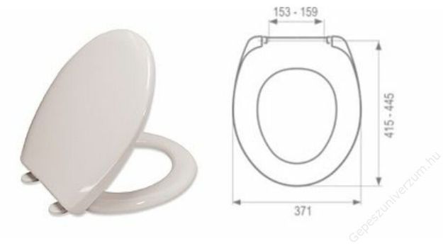 Kép MKW Uniset plus duroplast WC ülőke, fehér (müa.zsanér)