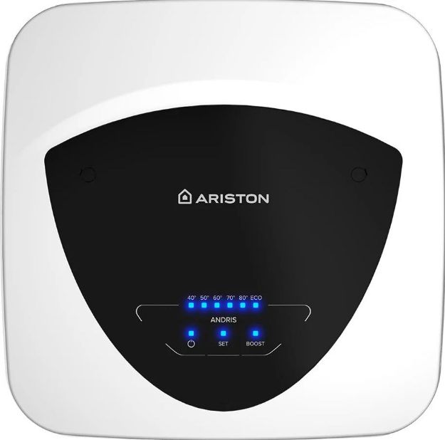 Kép Ariston ANDRIS ELITE 10U/5 EU, 10 l-es villanybojler, mosogató alá szerelhető, titánium bevonat, LCD kijelző