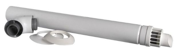 Kép Ariston vízszintes kivezető szett kondenzációs kazánokhoz, 60/100mm, 1m, PPS/ALU, parapet szett (3318073)