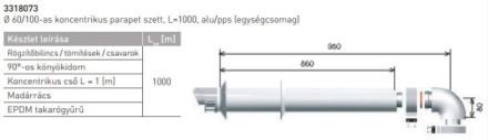 Mutassa a/az Ariston vízszintes kivezető szett kondenzációs kazánokhoz, 60/100mm, 1m, PPS/ALU, parapet szett (3318073) részleteit Kép Ariston vízszintes kivezető szett kondenzációs kazánokhoz, 60/100mm, 1m, PPS/ALU, parapet szett (3318073)