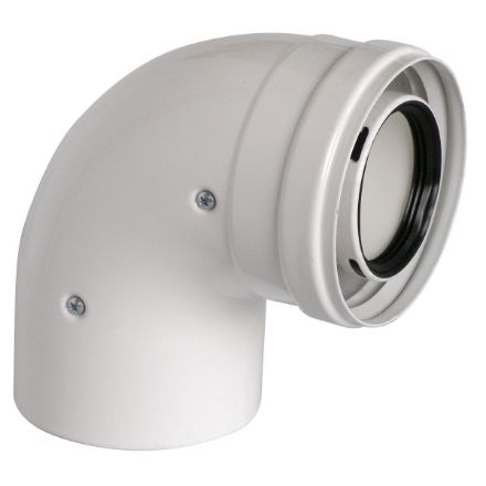 Mutassa a/az Ariston 90°-os könyökidom kondenzációs kazánokhoz, 60/100mm, könyök, PPS/ALU, (3318075) részleteit Kép Ariston 90°-os könyökidom kondenzációs kazánokhoz, 60/100mm, könyök, PPS/ALU, (3318075)